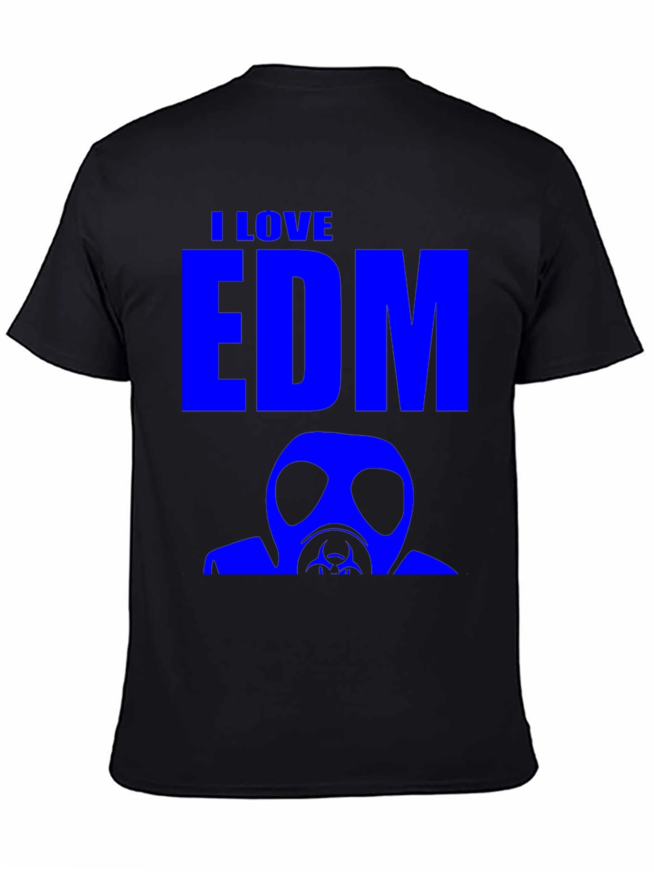 I Love EDM Gas Mask Graphic T-Shirt - Black