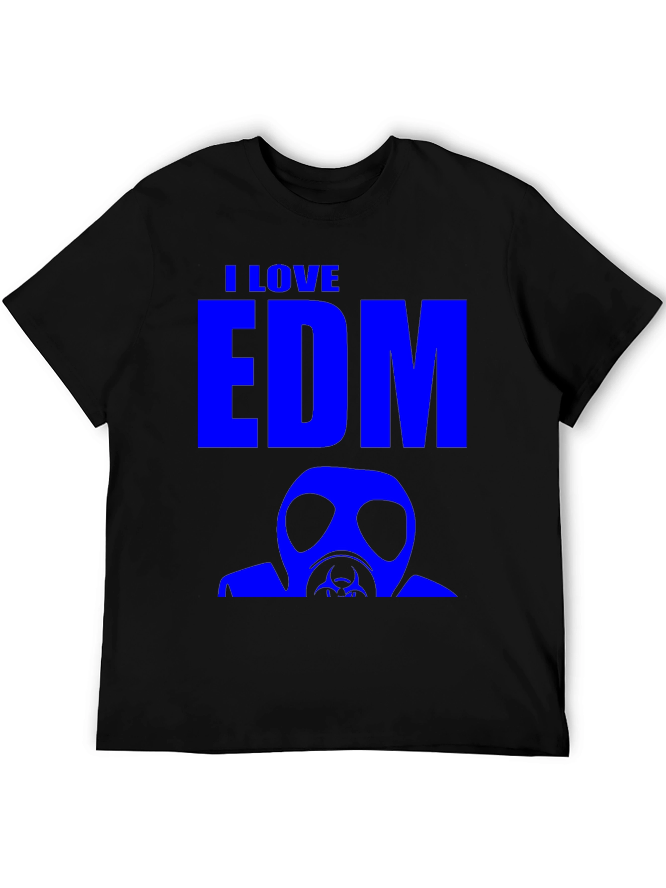 I Love EDM Gas Mask Graphic T-Shirt - Black
