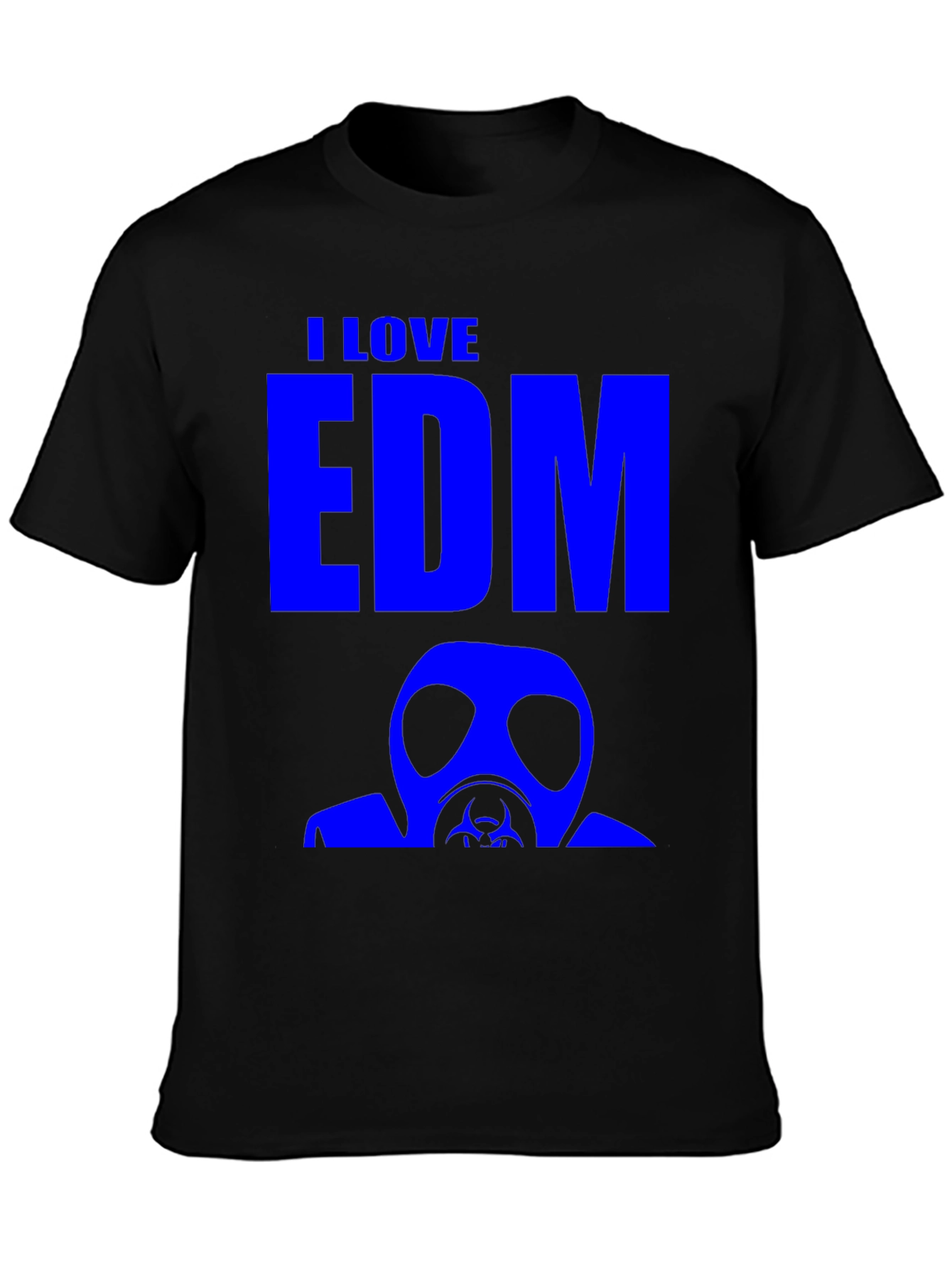 I Love EDM Gas Mask Graphic T-Shirt - Black