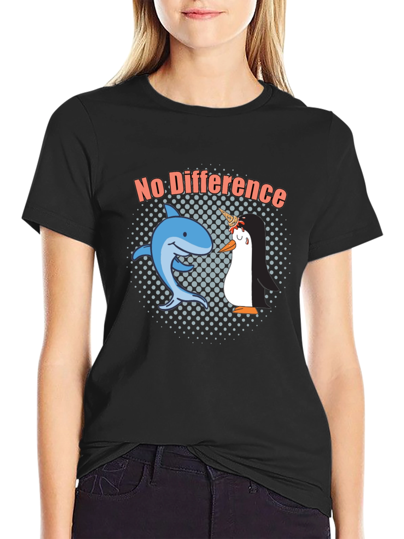 No Difference Shark Penguin Graphic Tee