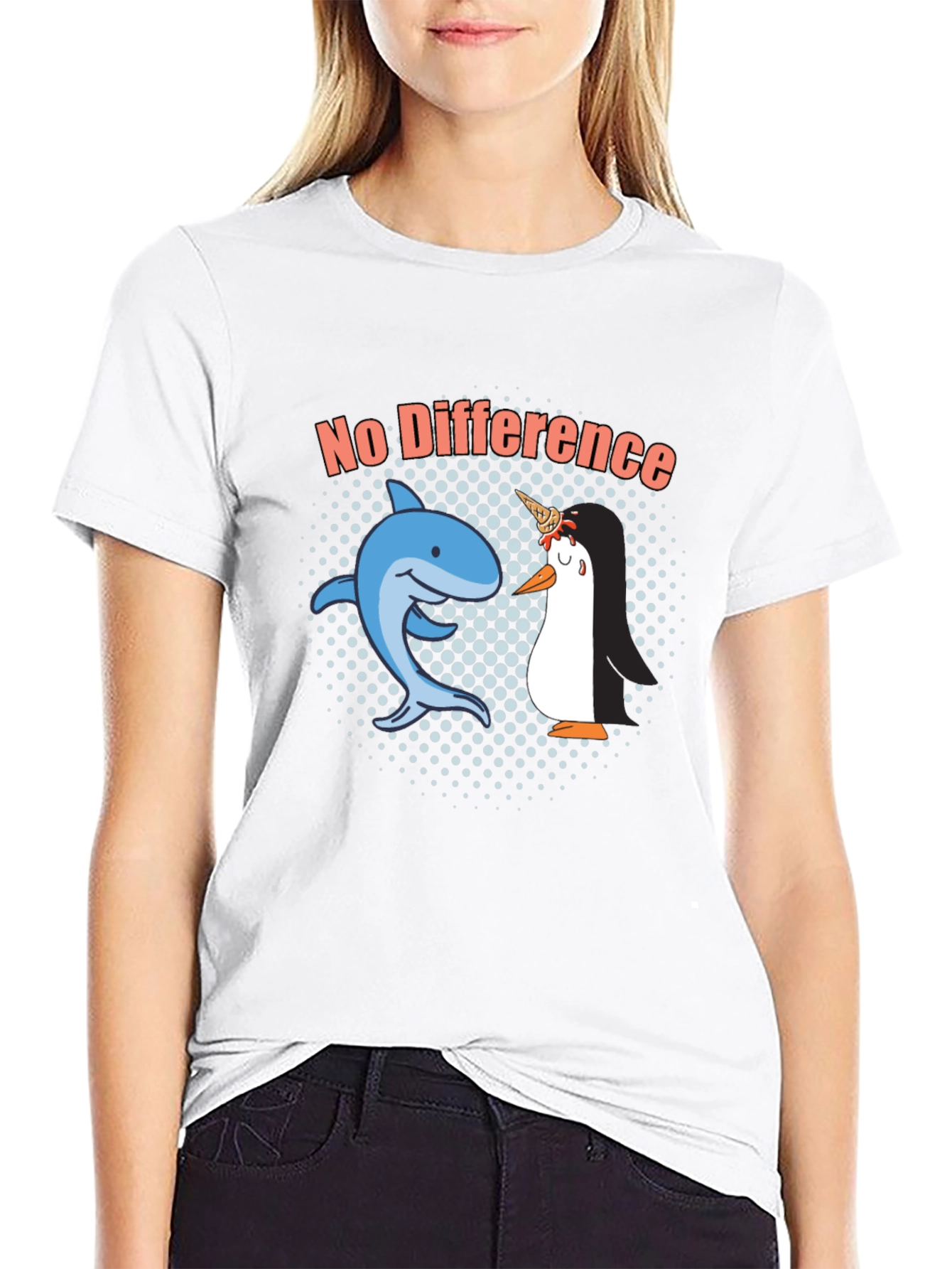 No Difference Shark Penguin Graphic Tee
