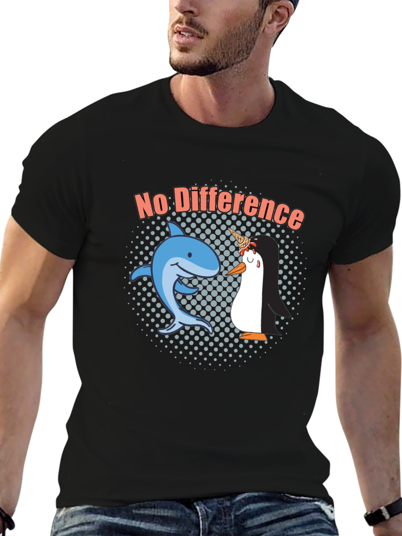 No Difference Shark Penguin Graphic Tee
