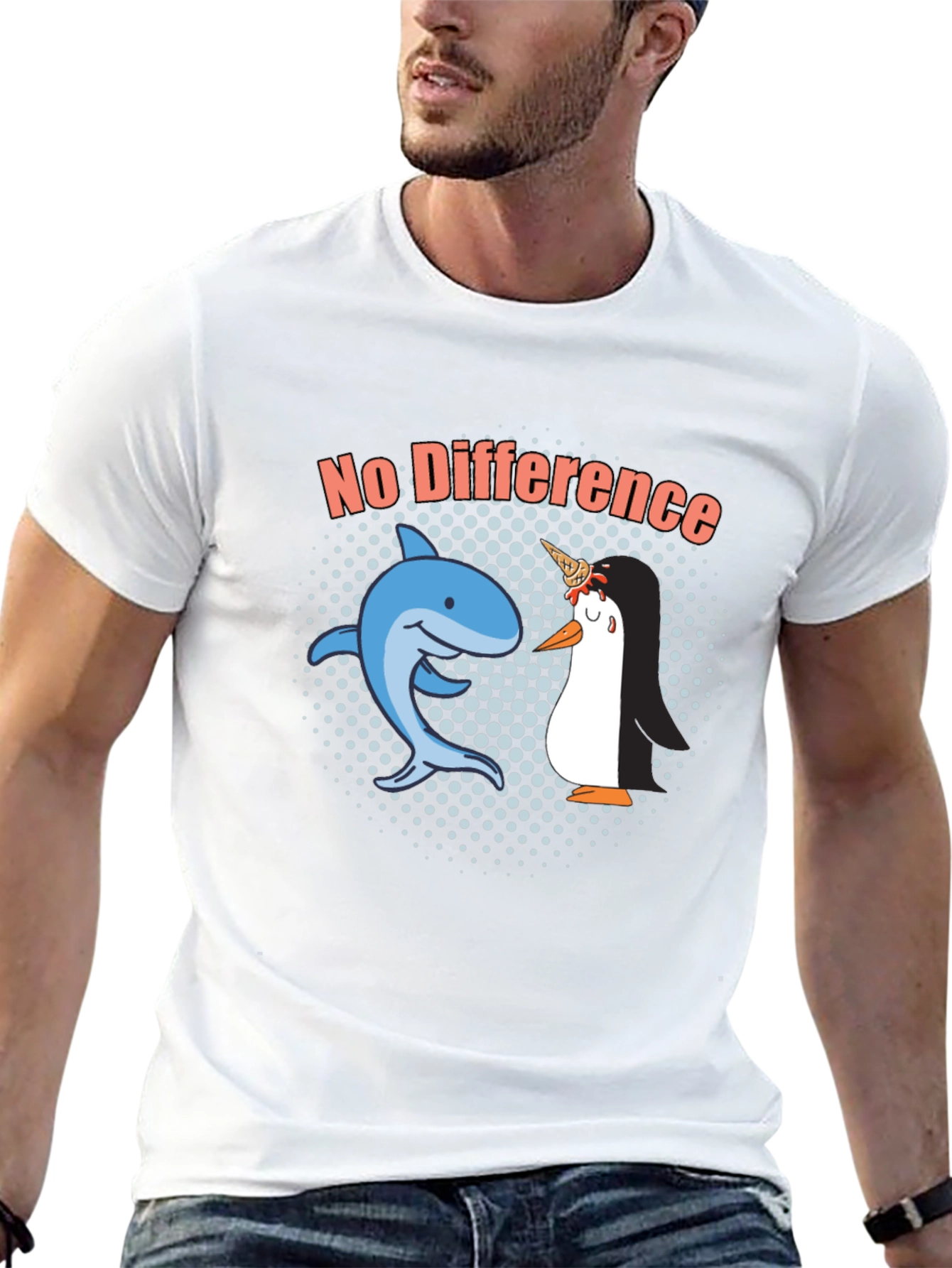 No Difference Shark Penguin Graphic Tee