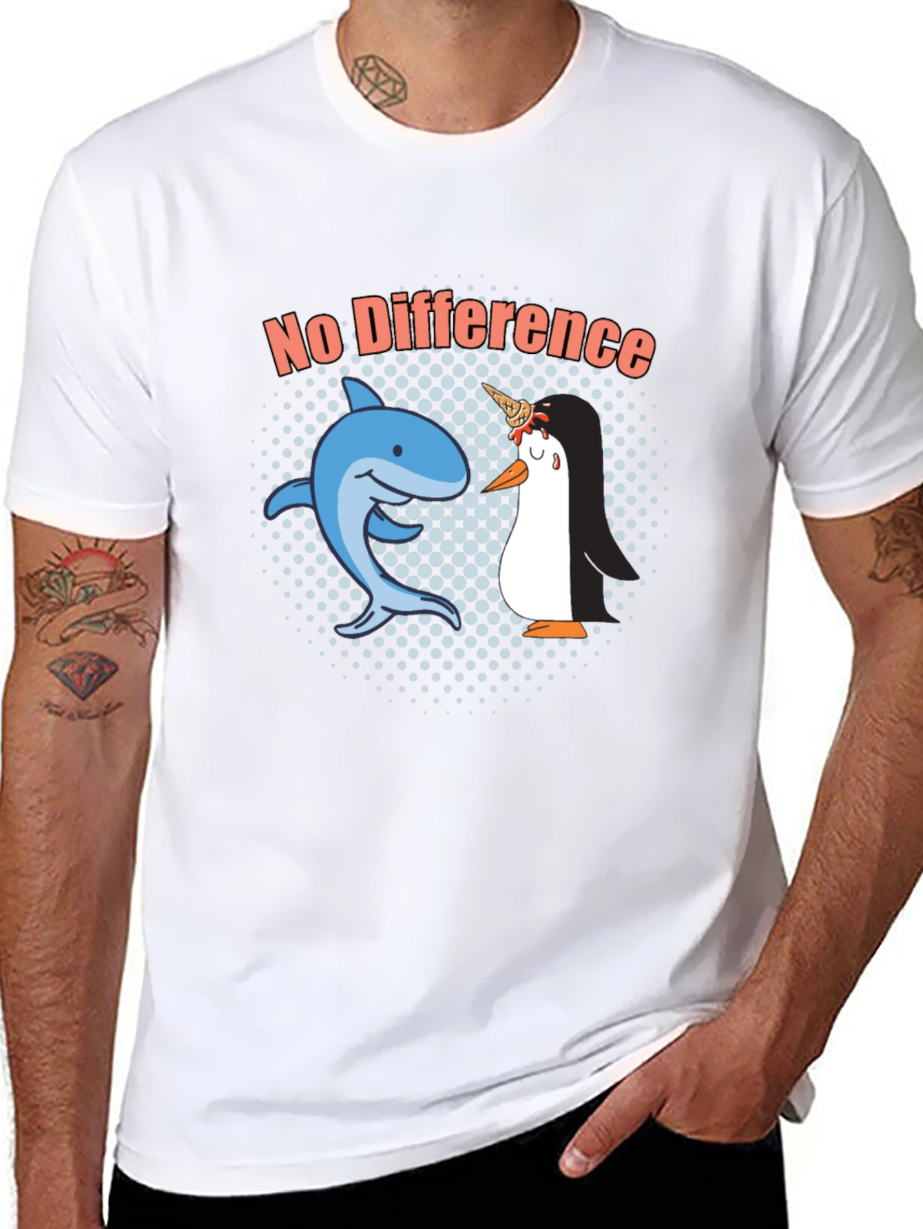 No Difference Shark Penguin Graphic Tee