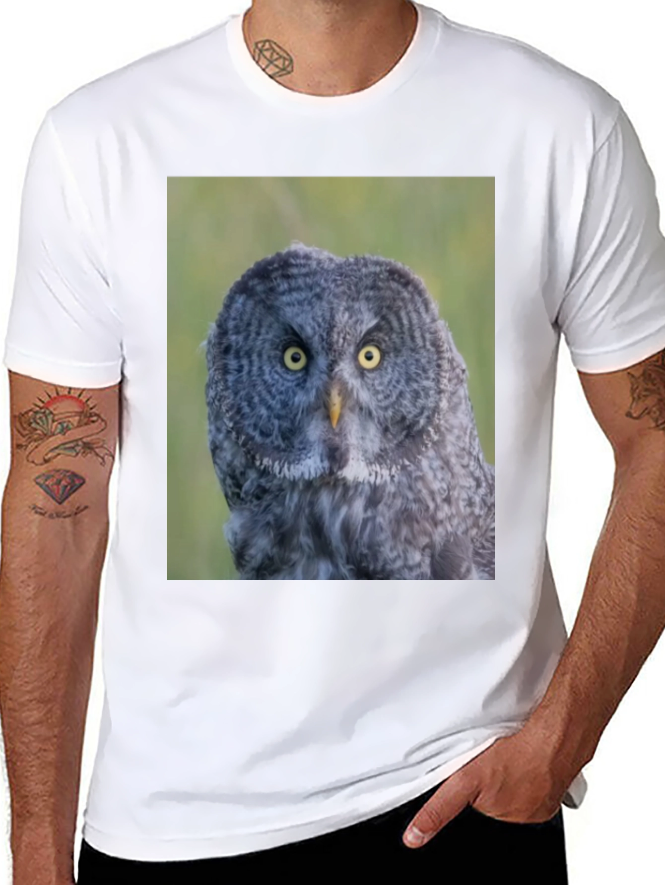 Owl Graphic Tee - Mens Black T-Shirt