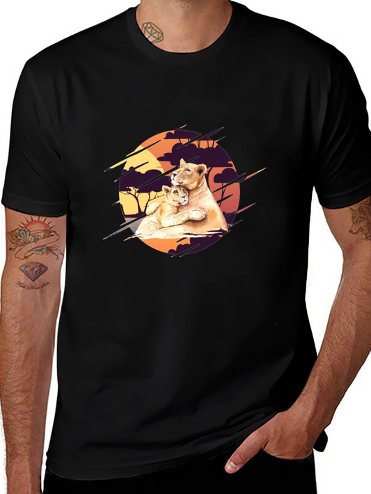 Lioness & Cub Graphic Tee - Black
