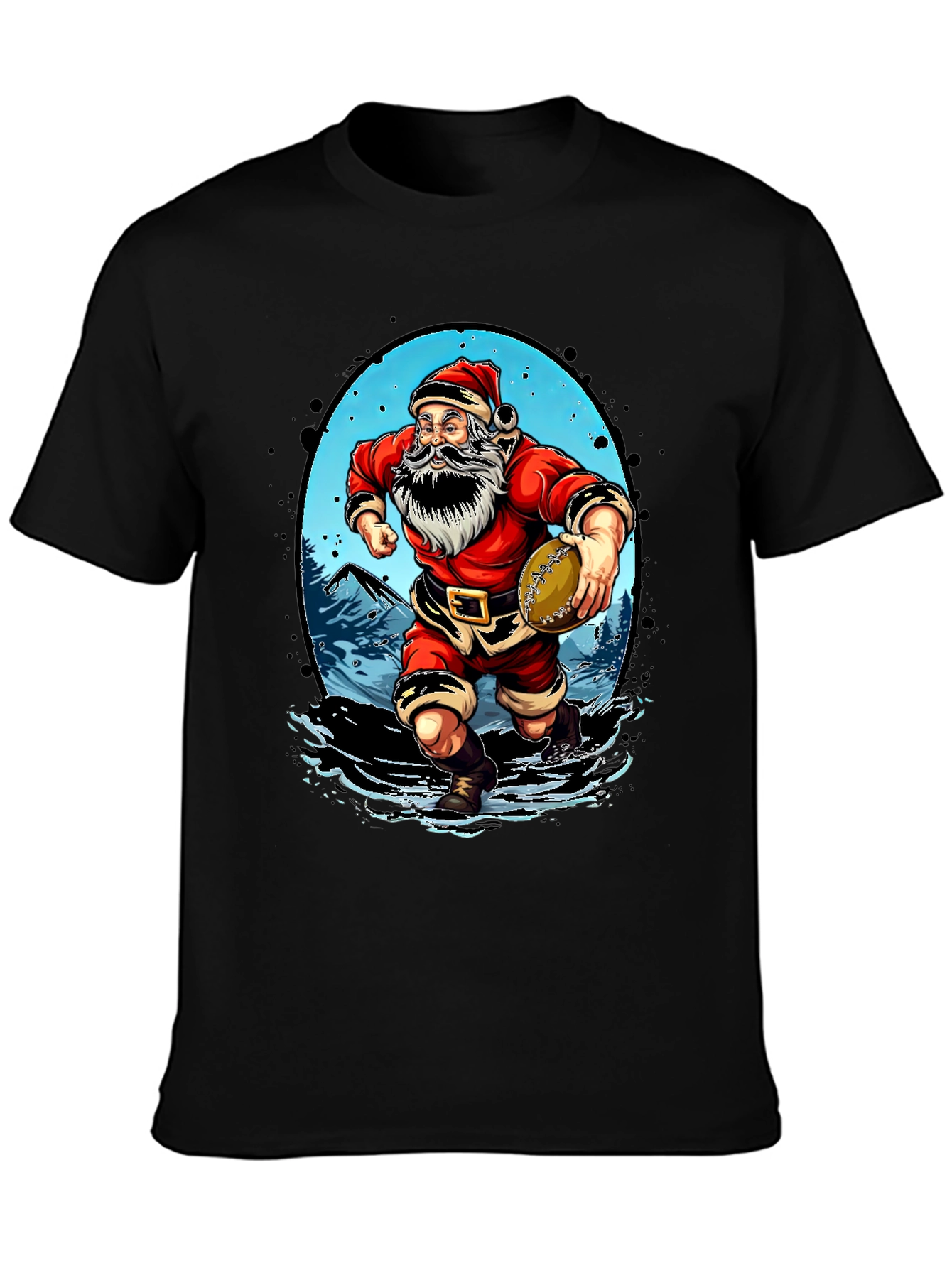 Santa Rugby T-Shirt - Christmas Sports Tee