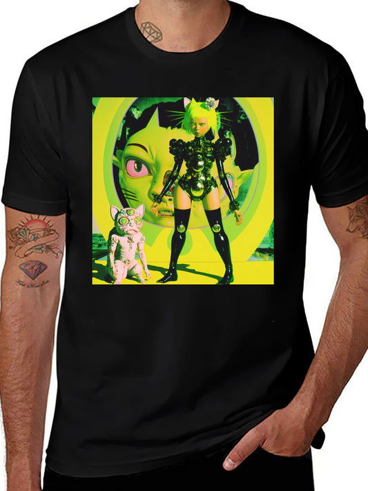Cyberpunk Cat Girl T-Shirt - Bold Graphic Tee