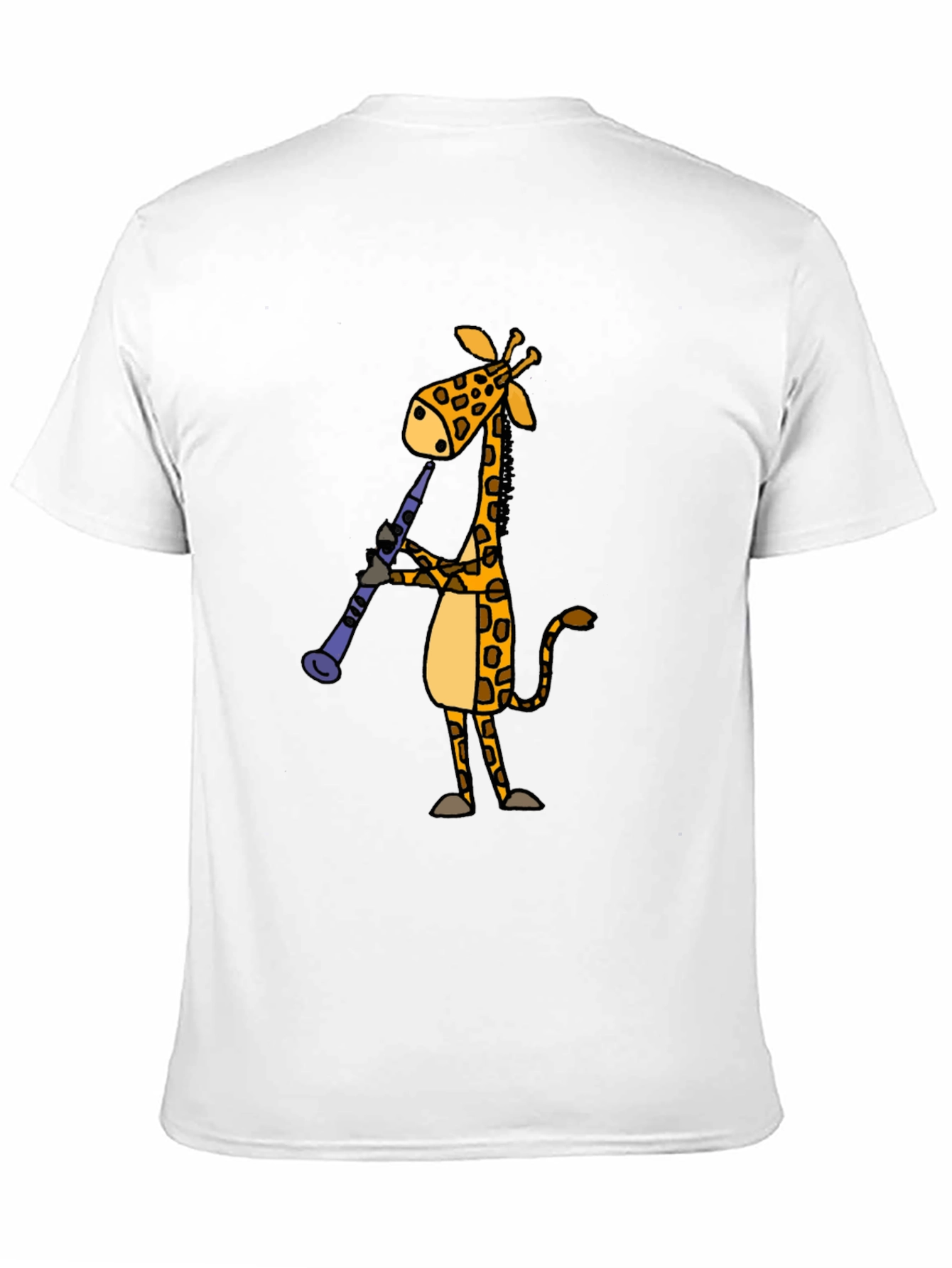 Giraffe Clarinet Player Black T-Shirt