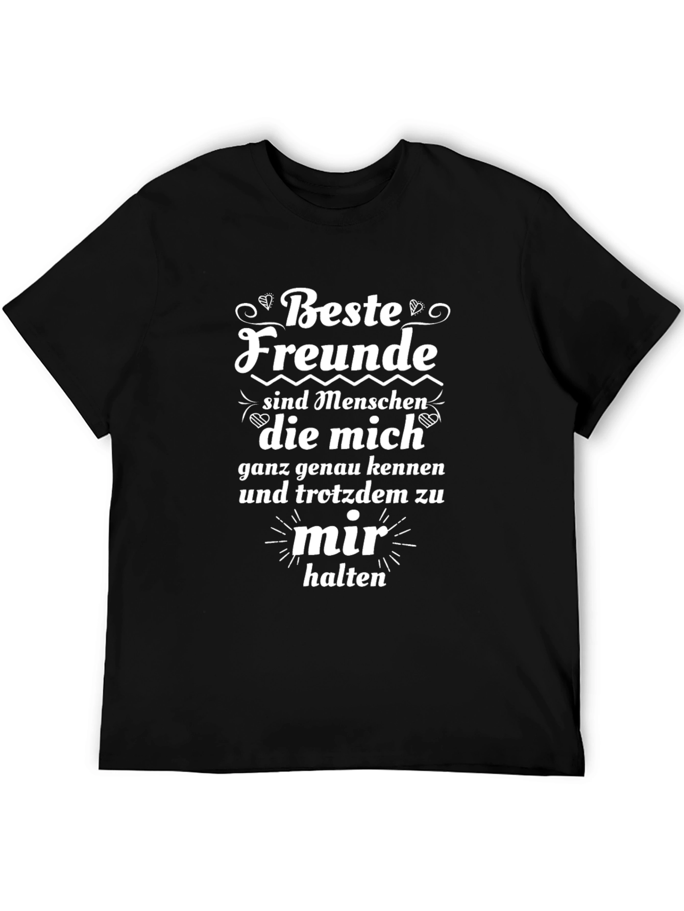 Beste Freunde Black T-Shirt: Best Friends German Quote Tee