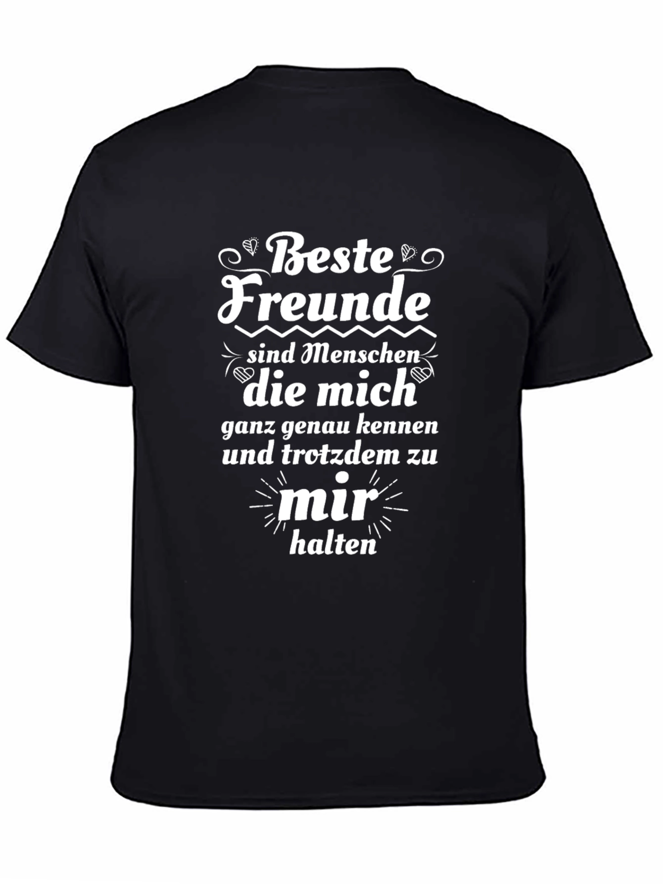 Beste Freunde Black T-Shirt: Best Friends German Quote Tee