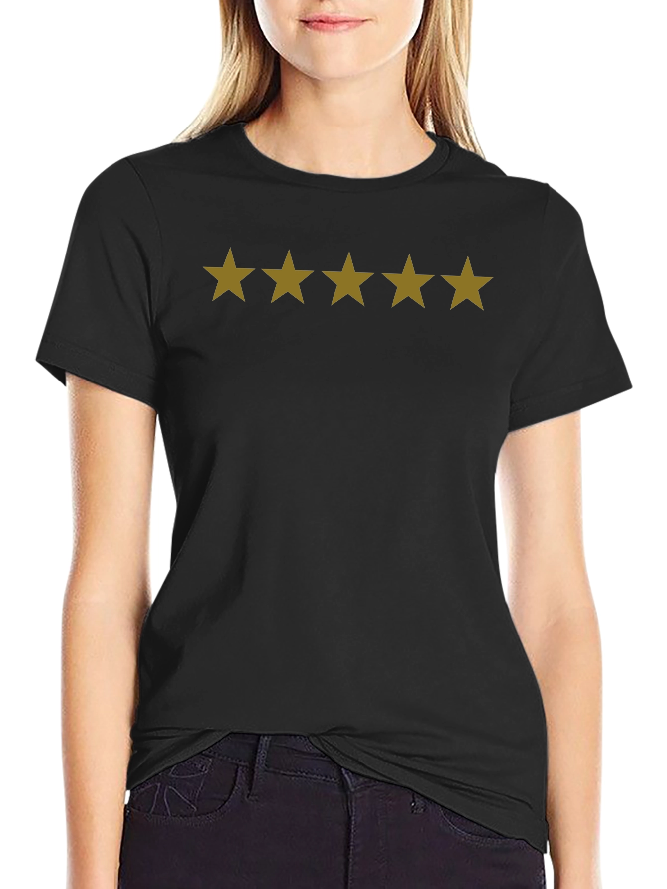 Five Star T-Shirt - Premium Quality Black Tee