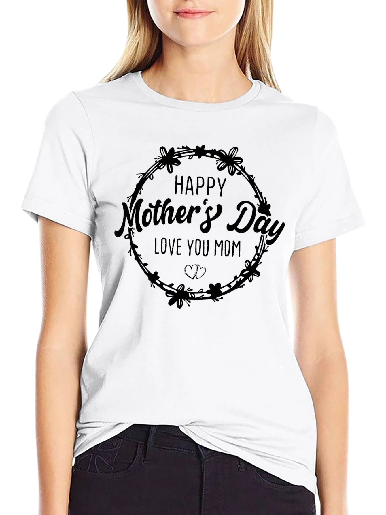 Happy Mothers Day Black T-Shirt