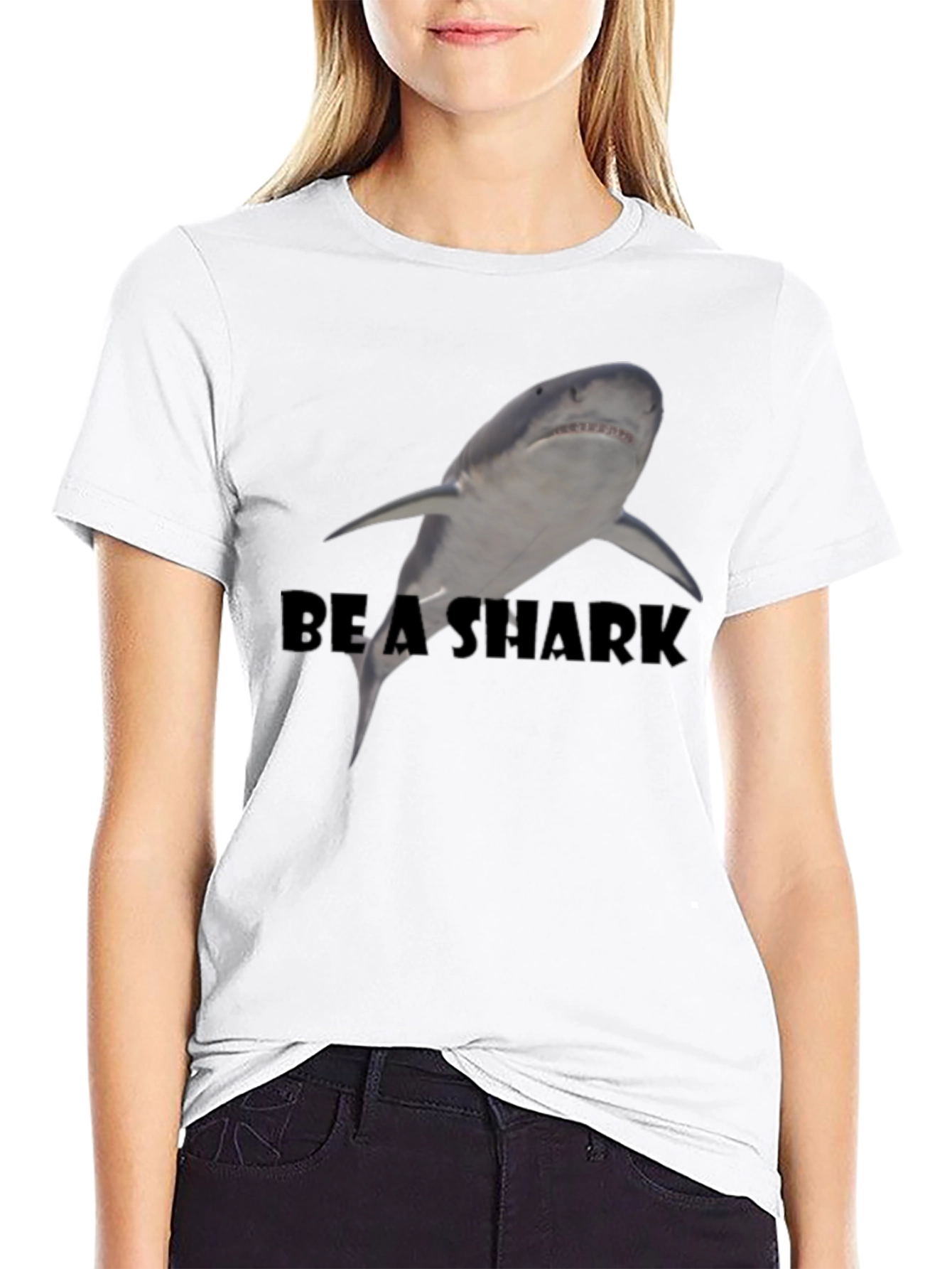 Be A Shark Black Graphic Tee - Mens Fashion