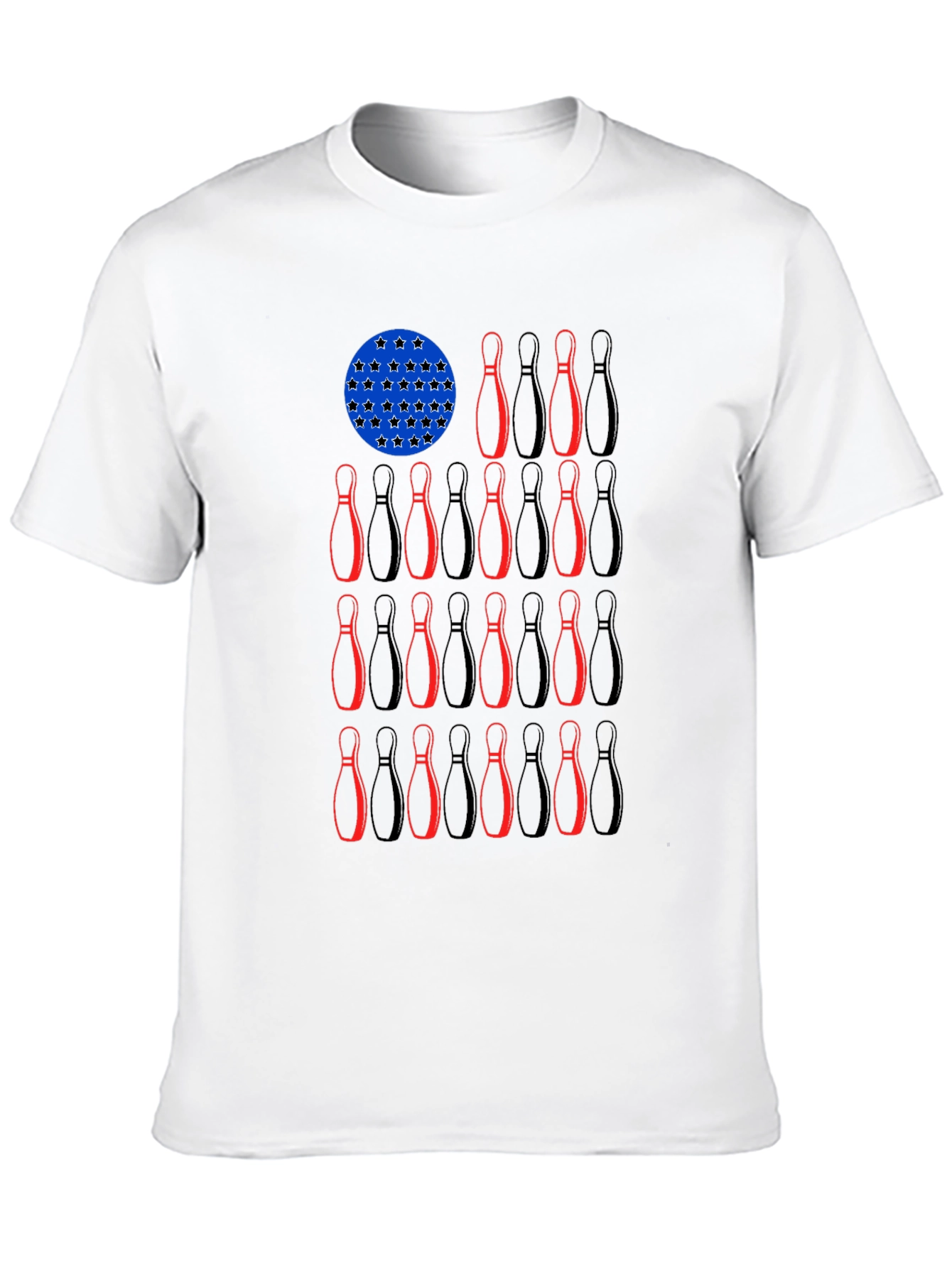 Bowling Pin USA Flag Graphic Tee