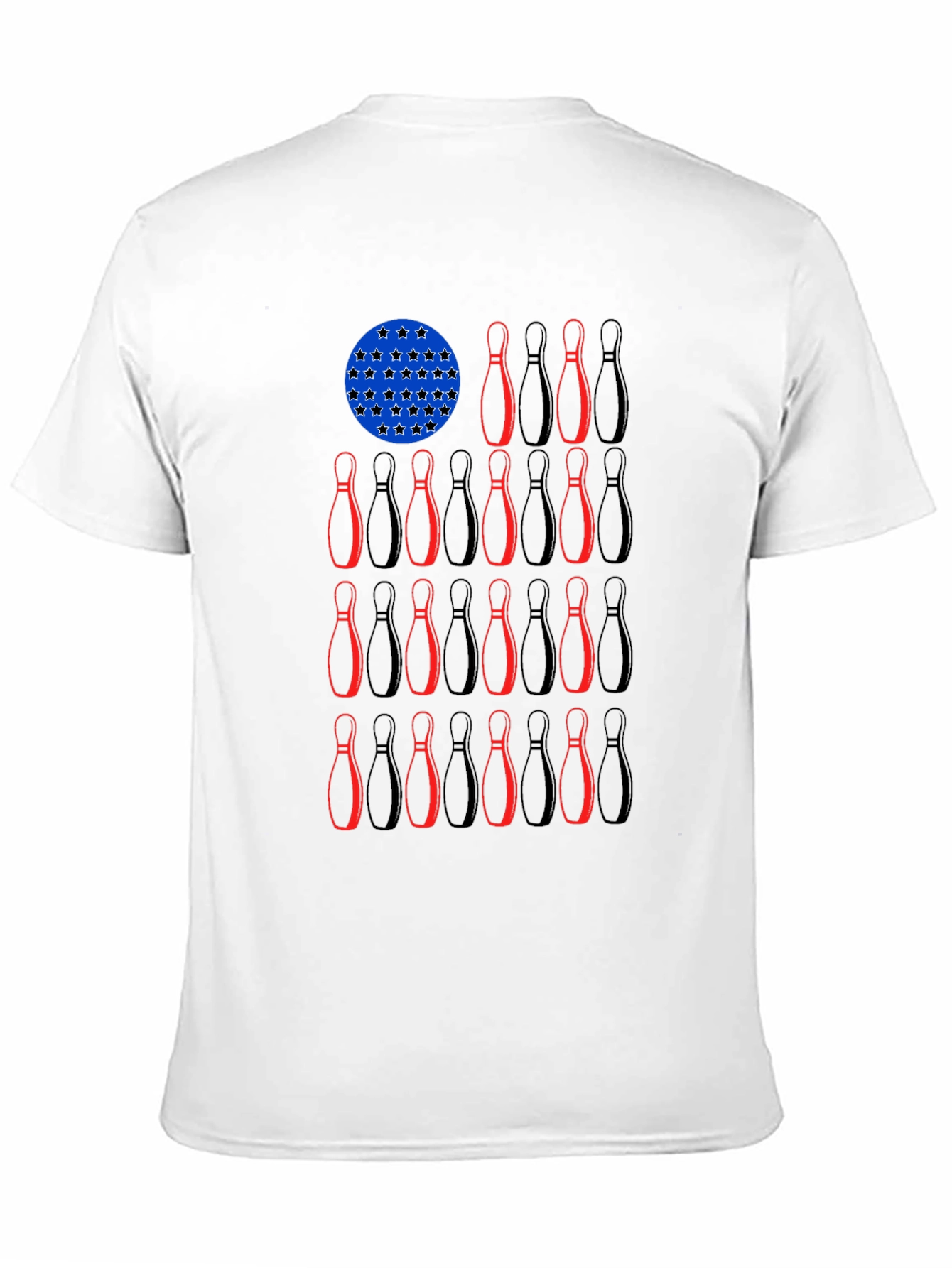 Bowling Pin USA Flag Graphic Tee