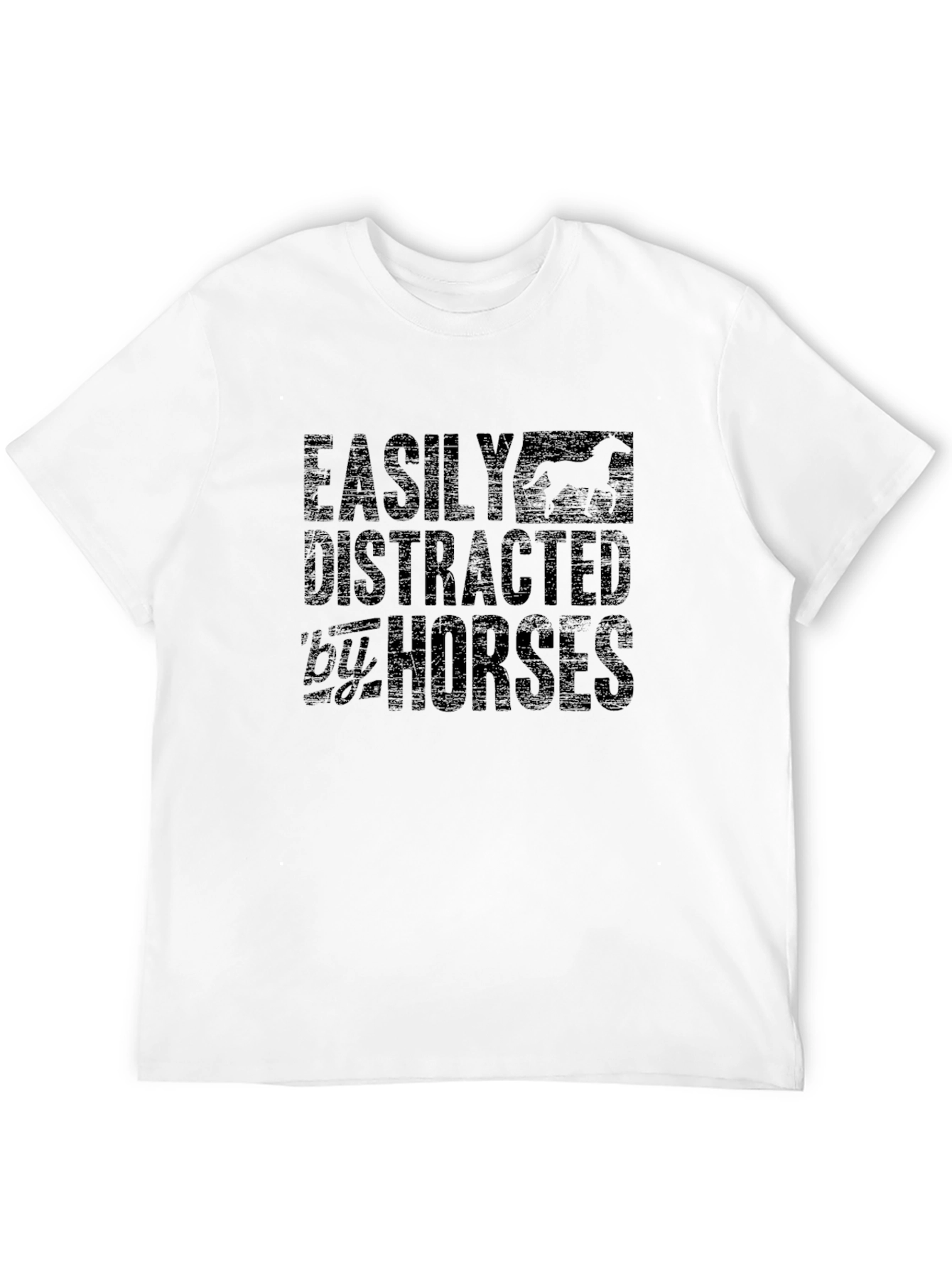 Easily Distracted by Horses Black Graphic Tee