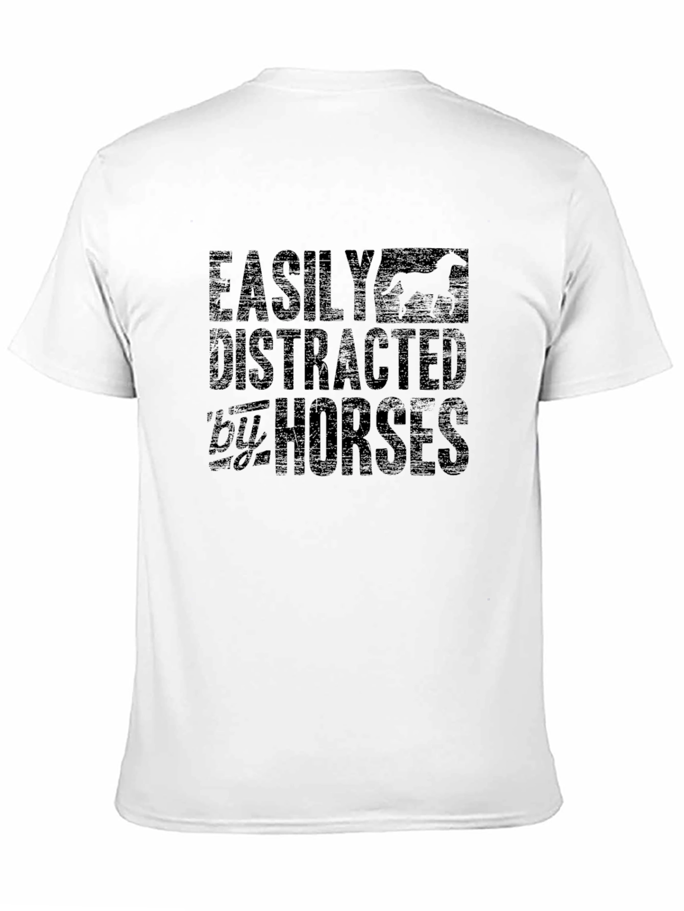 Easily Distracted by Horses Black Graphic Tee