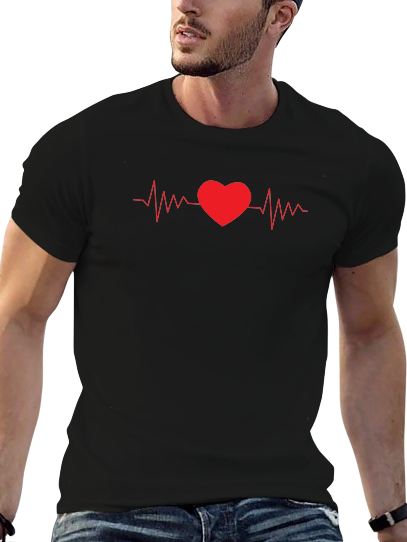 Heartbeat Love Graphic Tee - Stylish Unisex T-Shirt