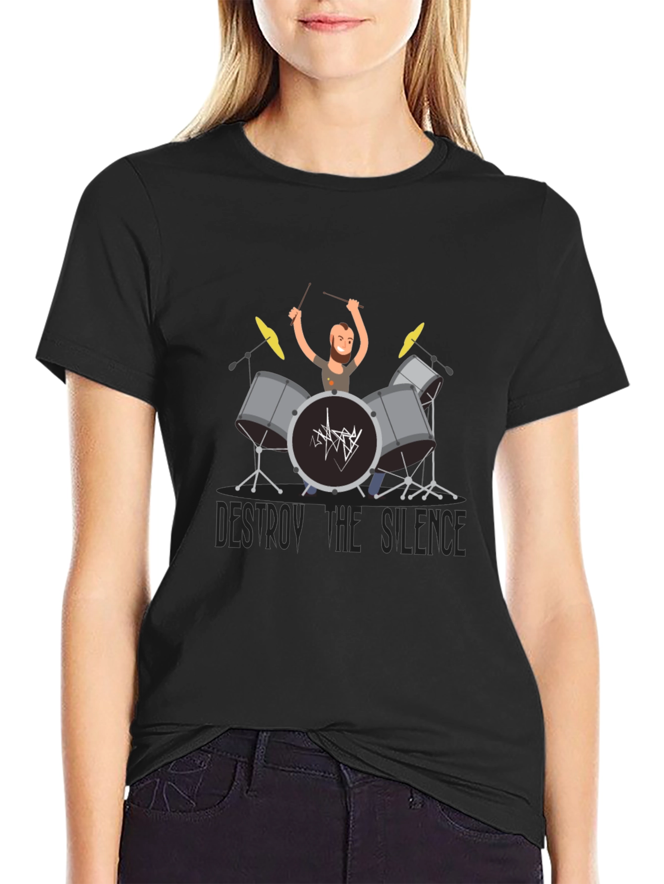 Destroy the Silence Drummer Graphic T-Shirt