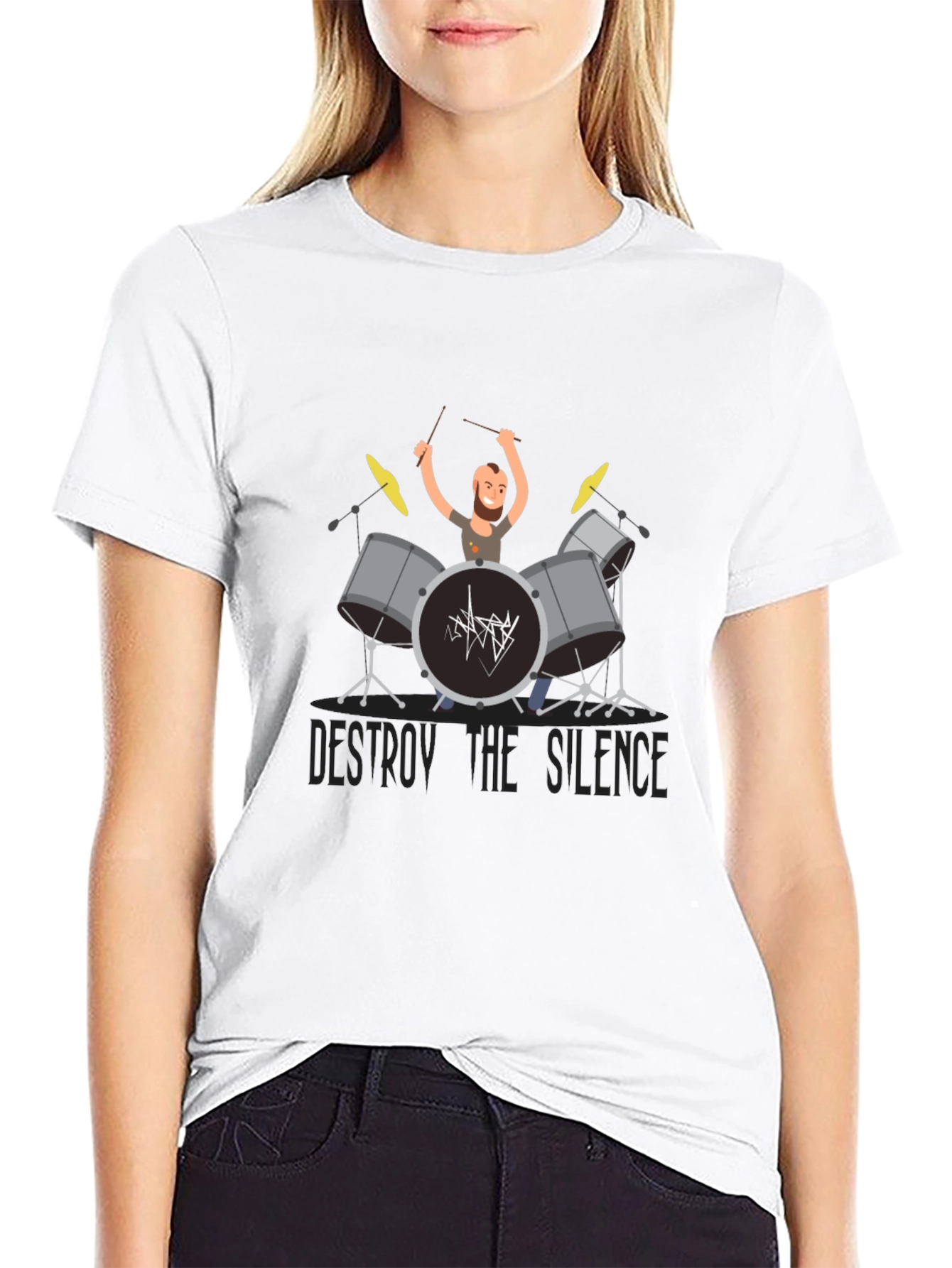 Destroy the Silence Drummer Graphic T-Shirt