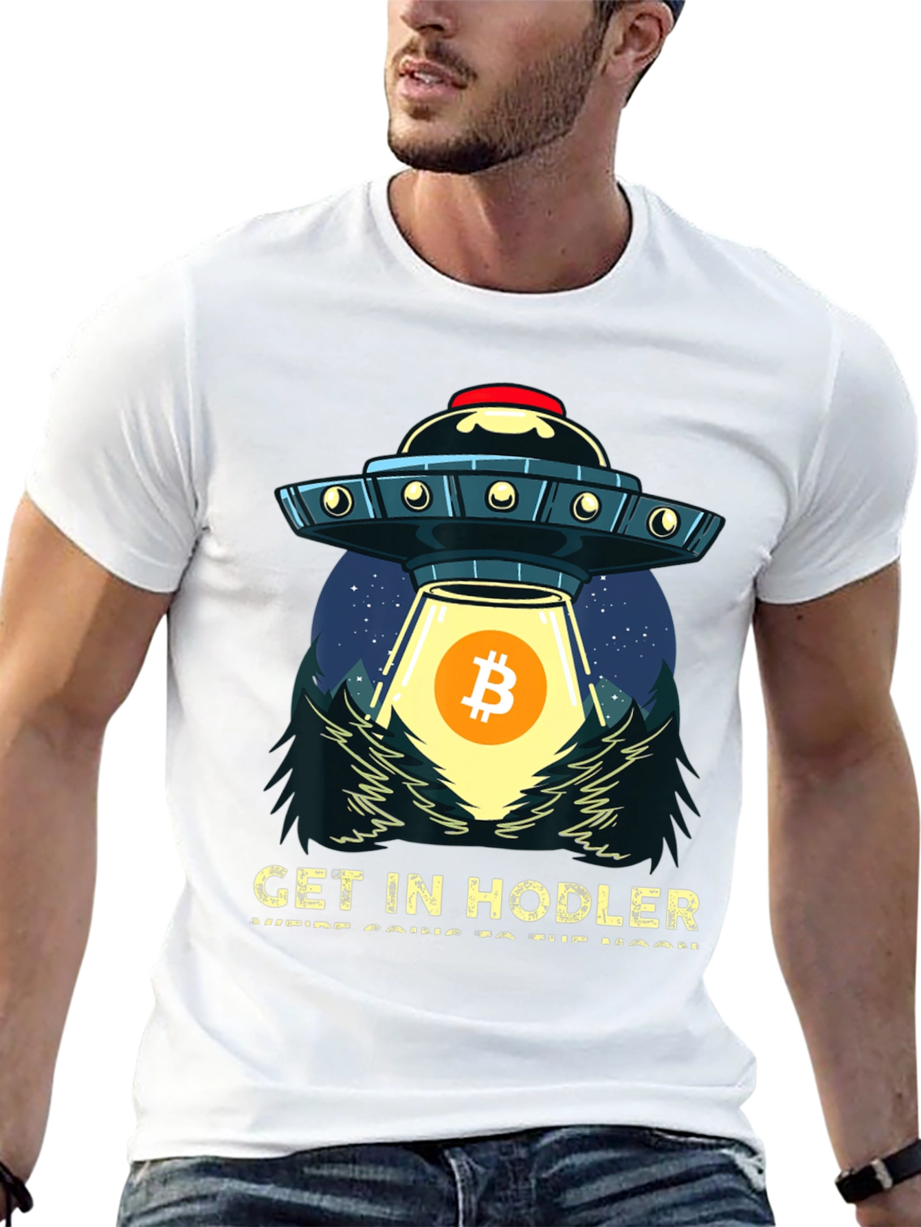 Bitcoin UFO T-Shirt - Get In Hodler!