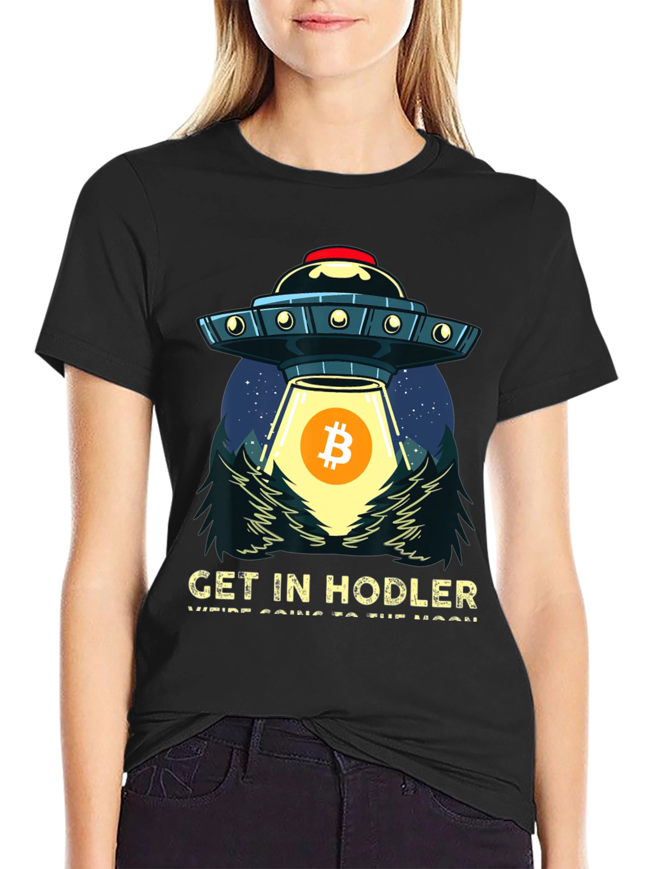 Bitcoin UFO T-Shirt - Get In Hodler!