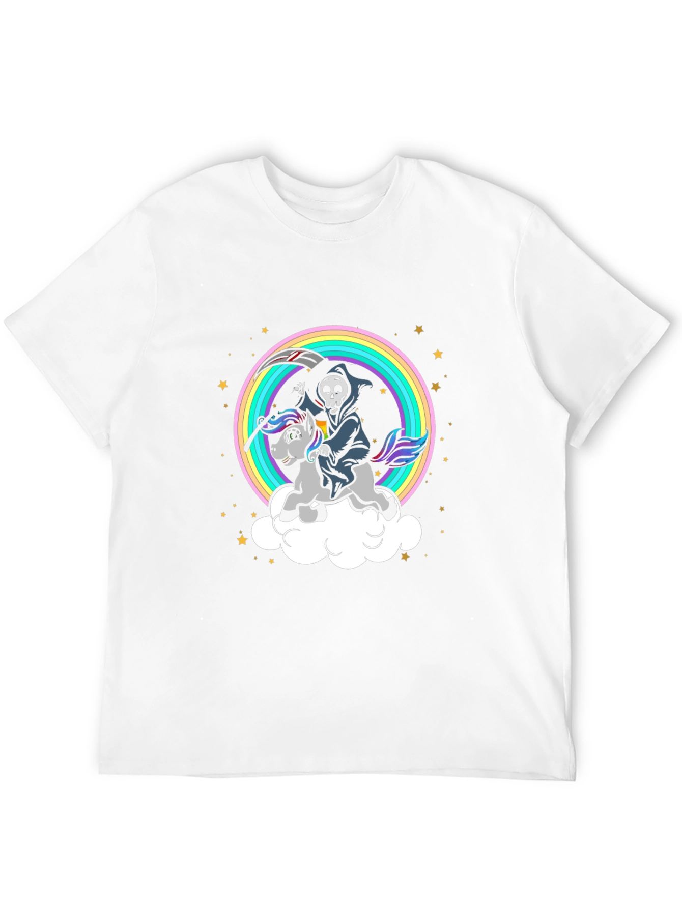 Grim Reaper Unicorn Rainbow T-Shirt