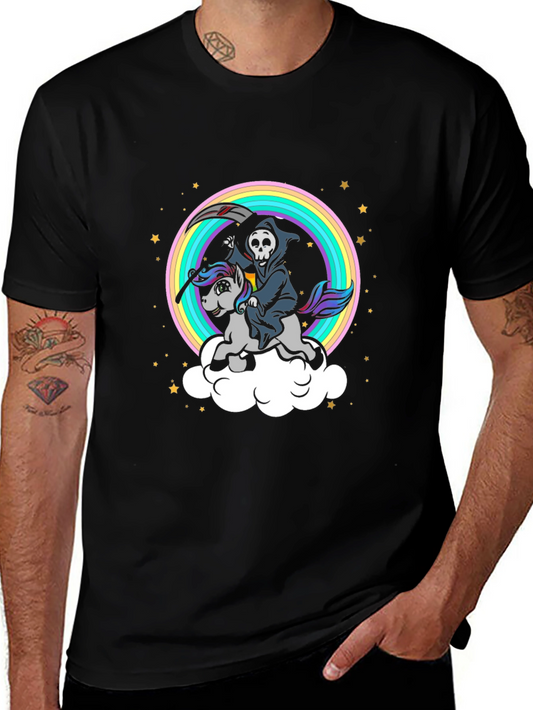 Grim Reaper Unicorn Rainbow T-Shirt