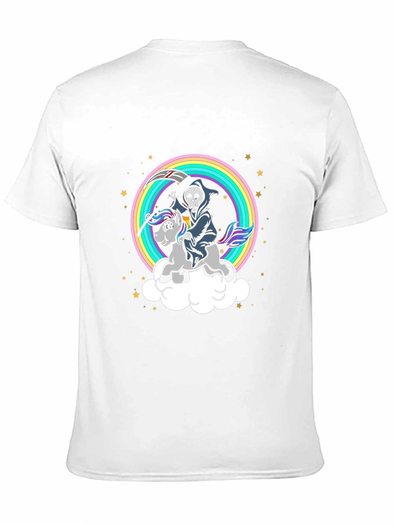 Grim Reaper Unicorn Rainbow T-Shirt