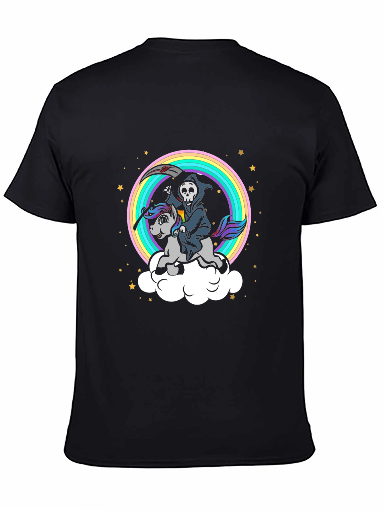 Grim Reaper Unicorn Rainbow T-Shirt
