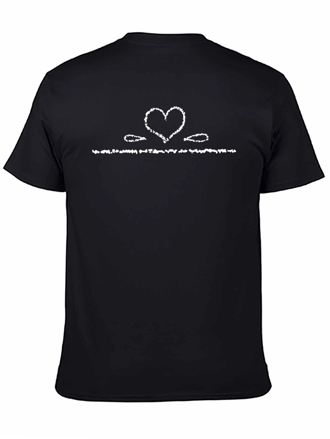 Heart Graphic Print Black Casual T-Shirt