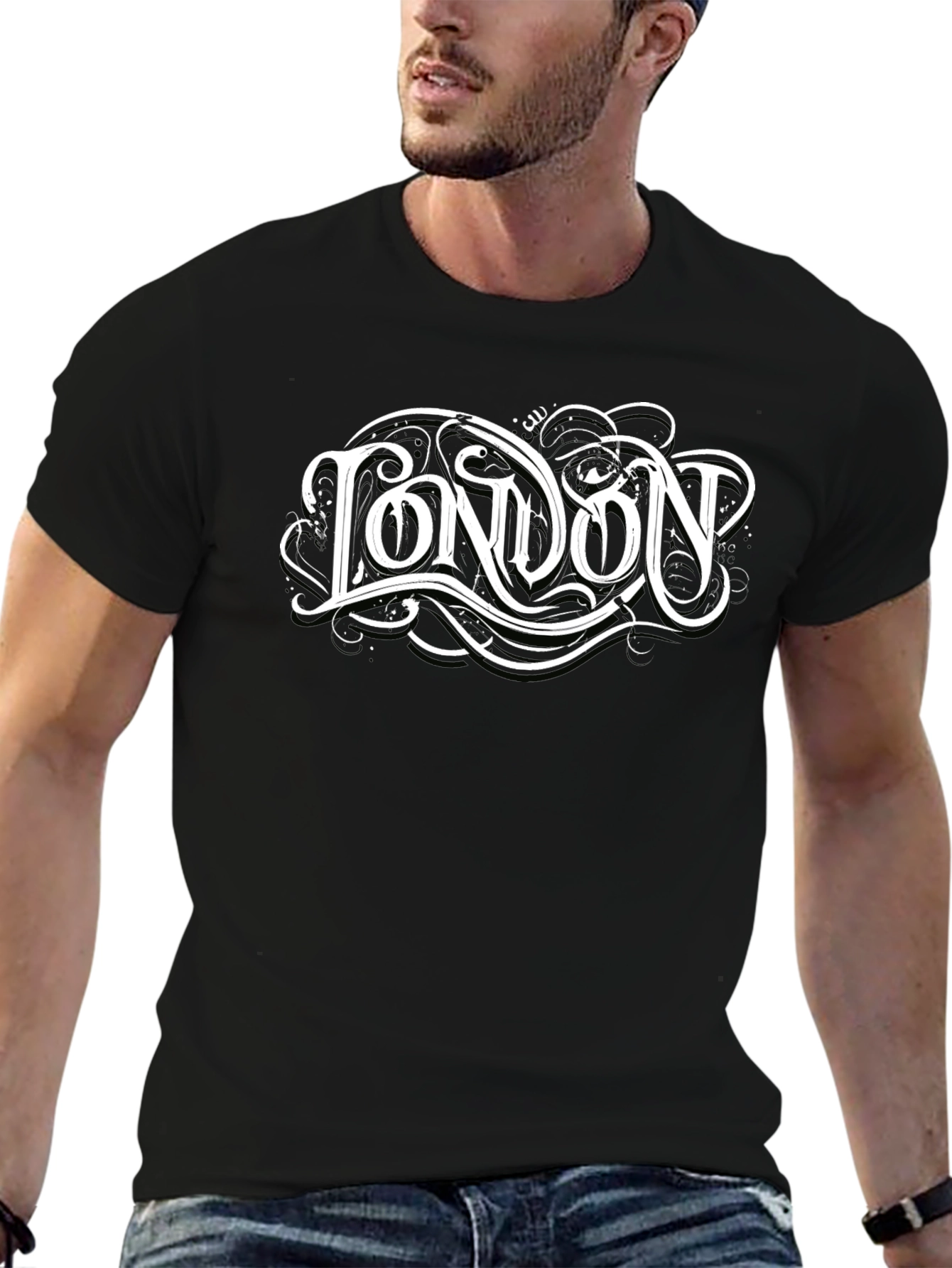 London Graphic Print Black T-Shirt