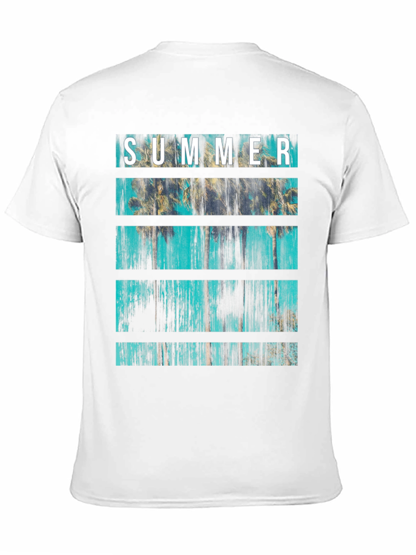 Summer Palm Tree Graphic Print Crew Neck T-Shirt