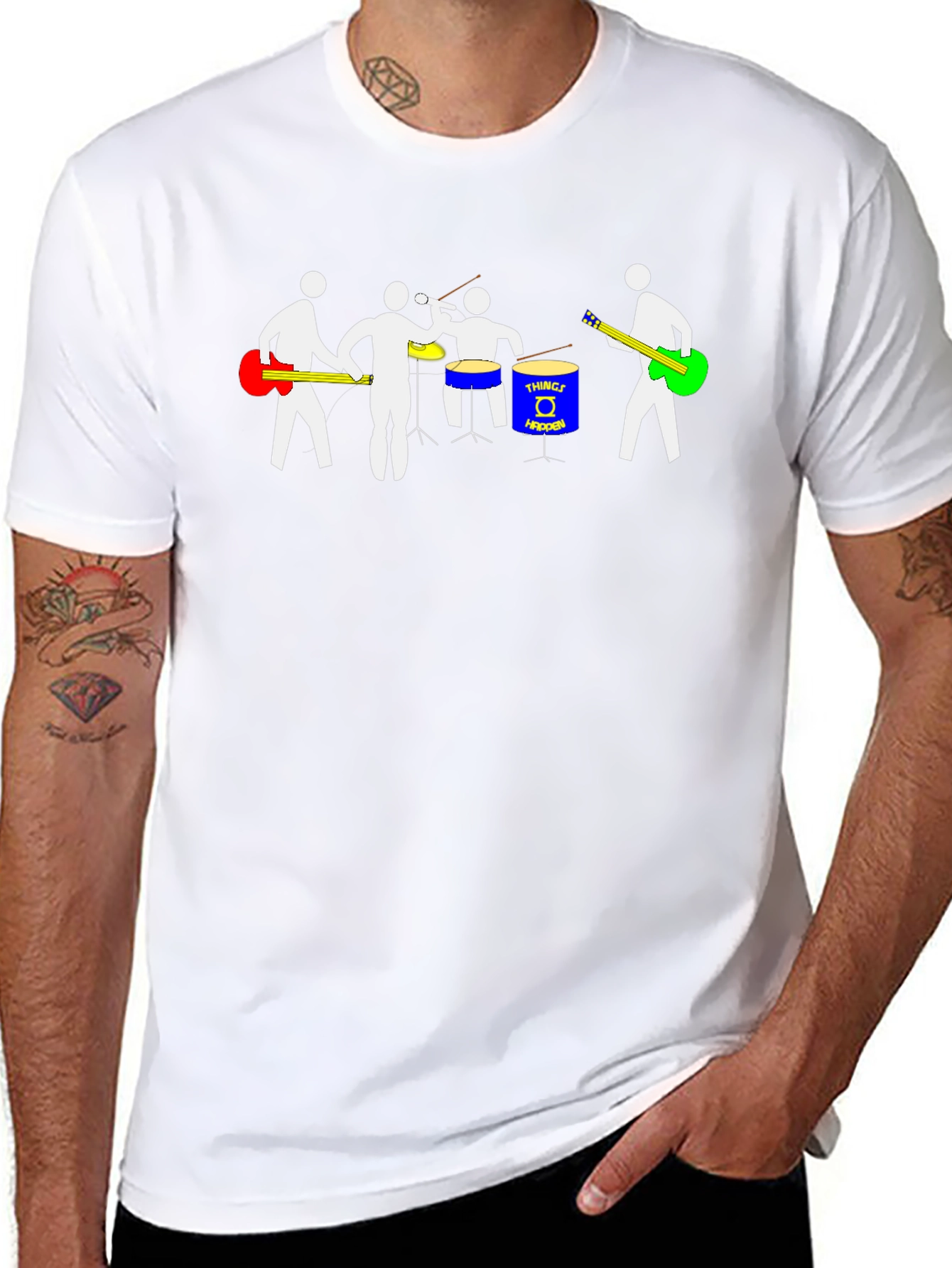 Band Graphic Tee - Black Cotton T-Shirt