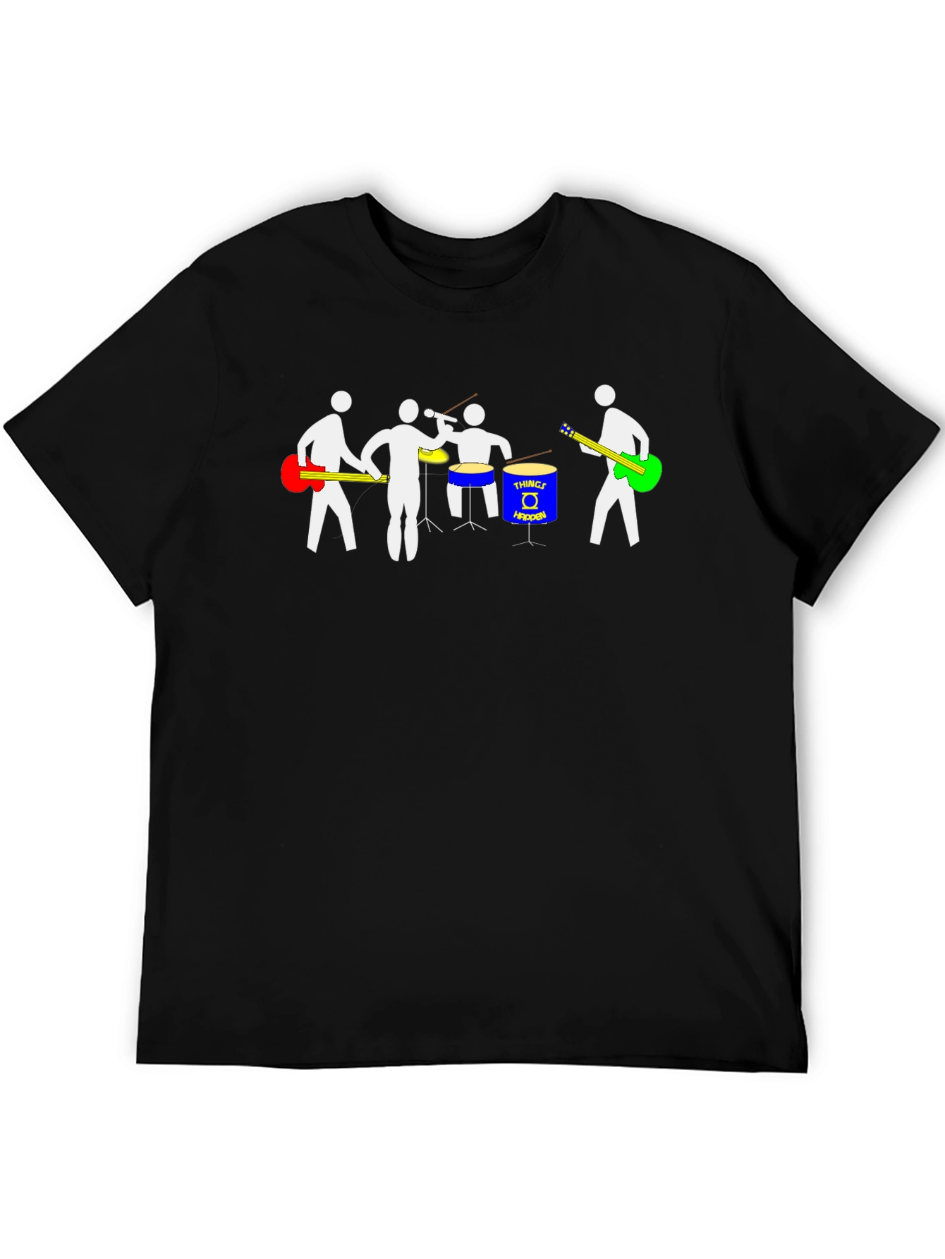 Band Graphic Tee - Black Cotton T-Shirt