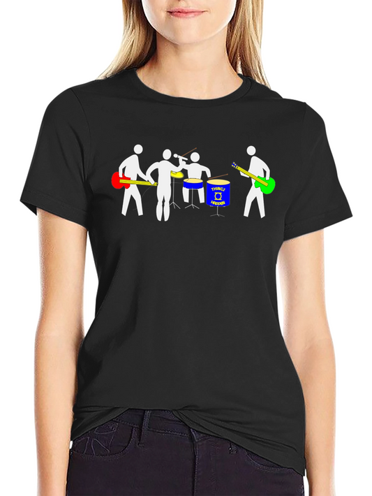 Band Graphic Tee - Black Cotton T-Shirt