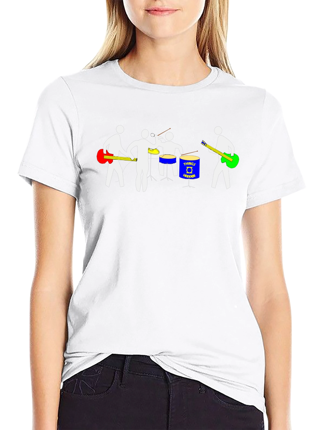 Band Graphic Tee - Black Cotton T-Shirt