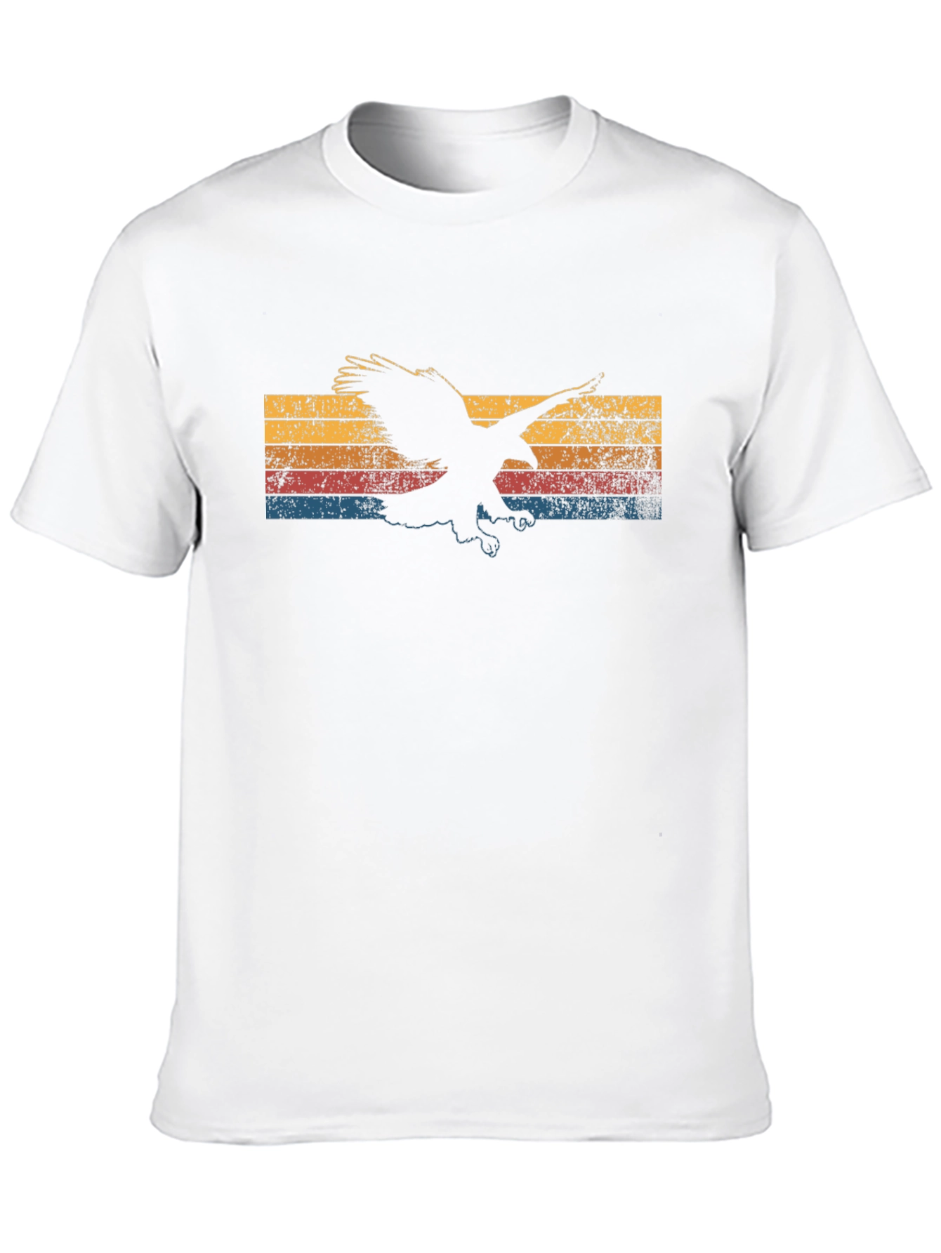 Retro Eagle Graphic Tee - Black Cotton T-Shirt