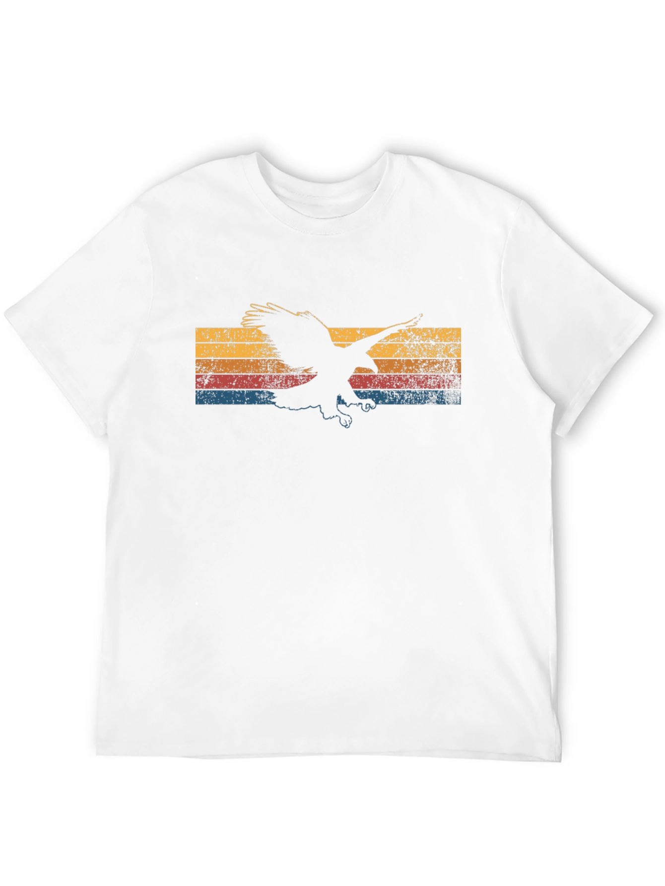 Retro Eagle Graphic Tee - Black Cotton T-Shirt