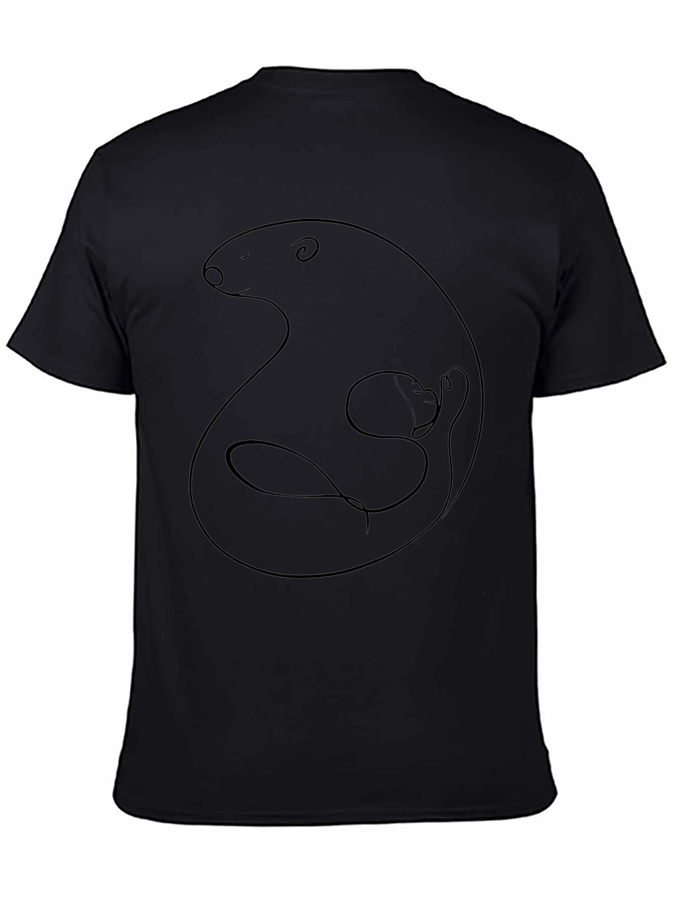 Bear & Cub Graphic Tee - Black Cotton Blend