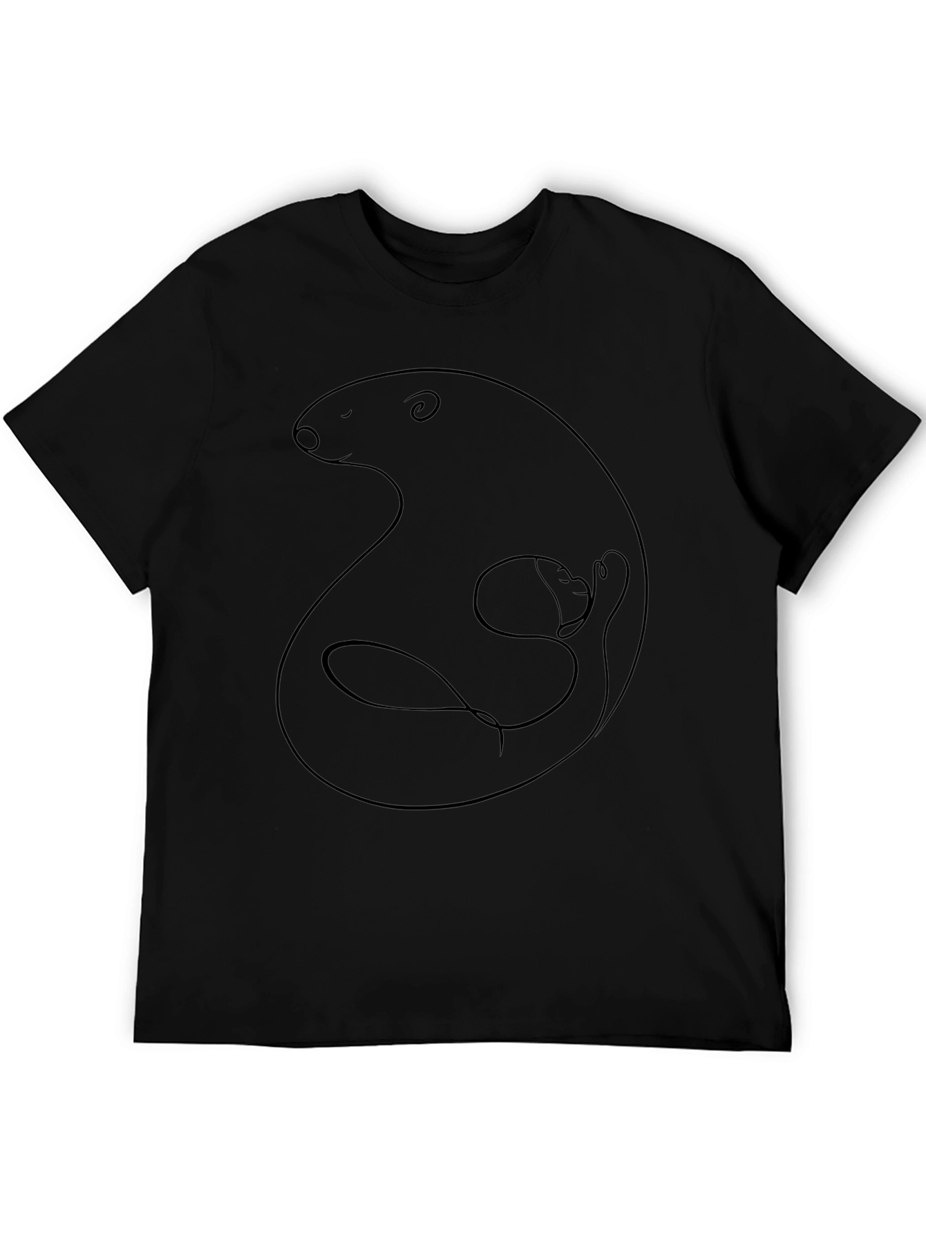 Bear & Cub Graphic Tee - Black Cotton Blend
