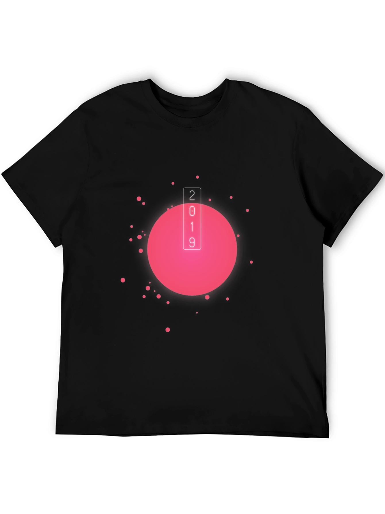 Retro Pink Circle Black T-Shirt - 2019 Design