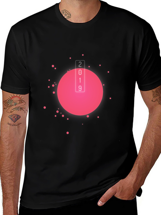Retro Pink Circle Black T-Shirt - 2019 Design