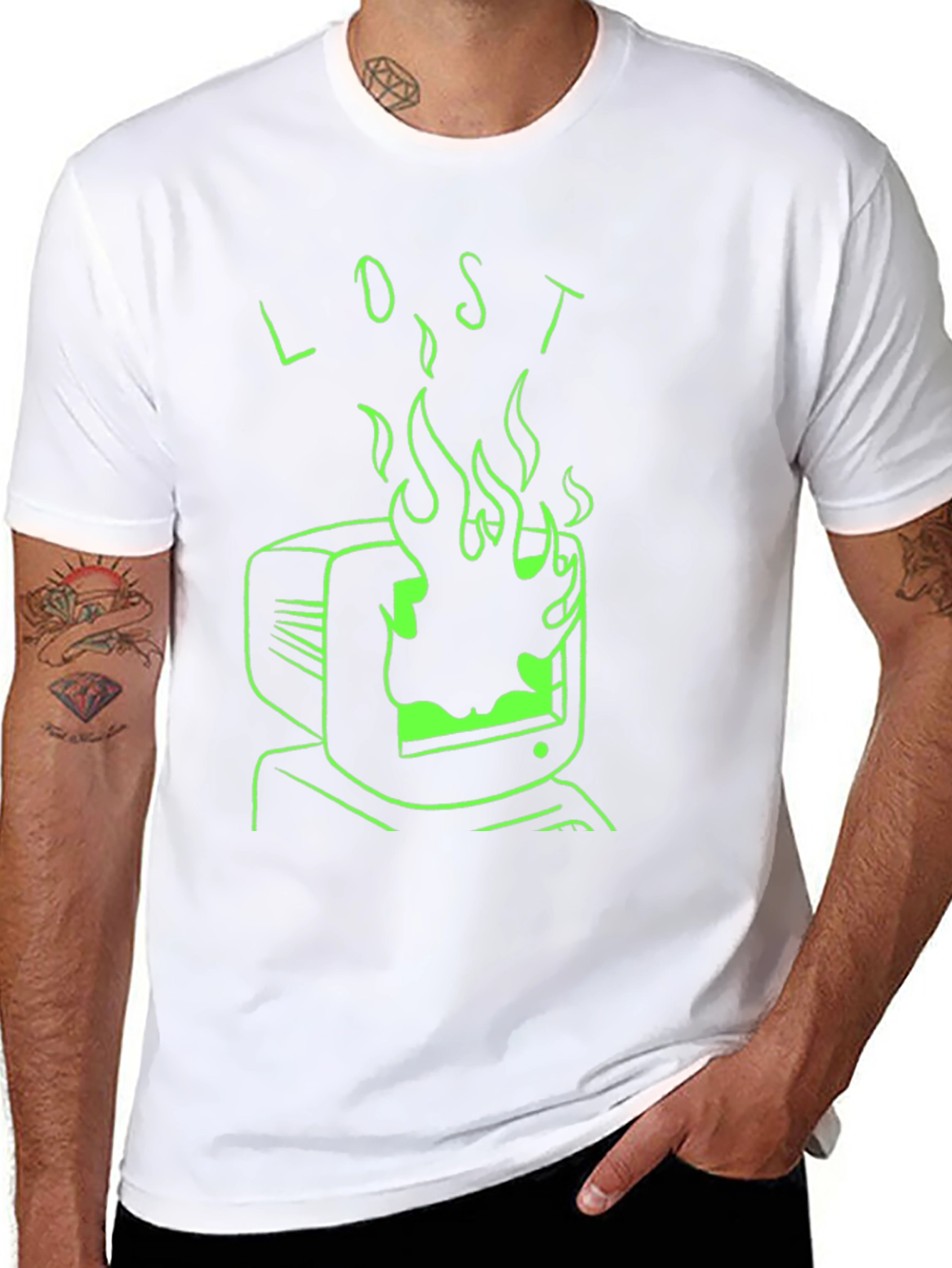 Lost in Flames Graphic Tee - Black T-Shirt
