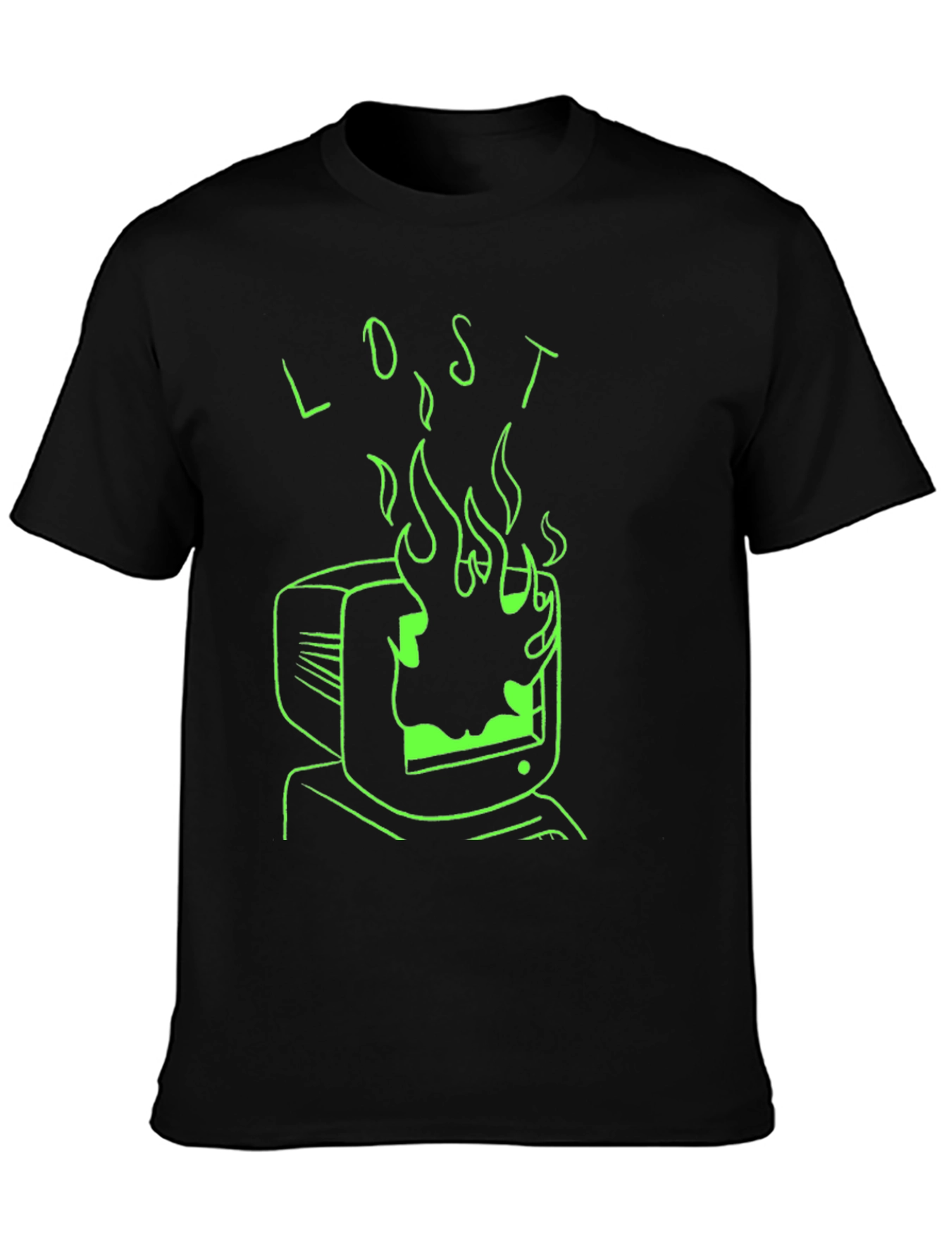 Lost in Flames Graphic Tee - Black T-Shirt