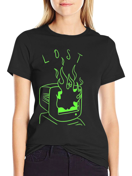 Lost in Flames Graphic Tee - Black T-Shirt