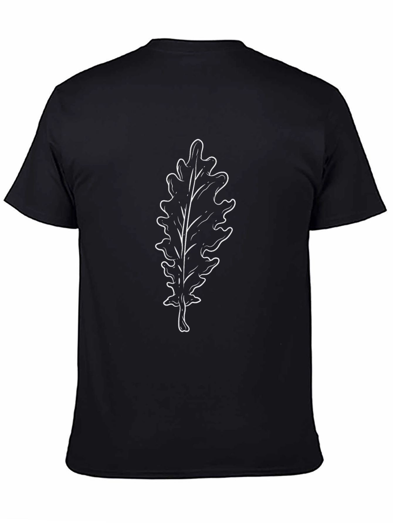 Leaf Graphic T-Shirt - Casual Black Tee