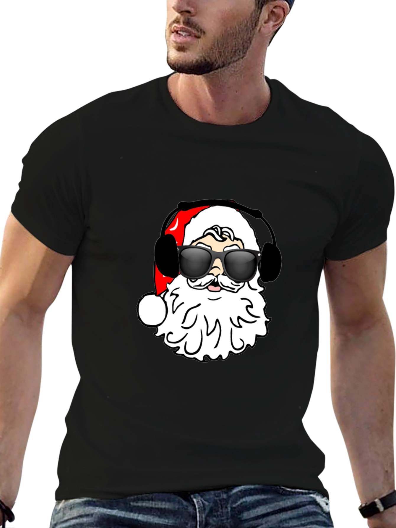 Cool Santa Black T-Shirt