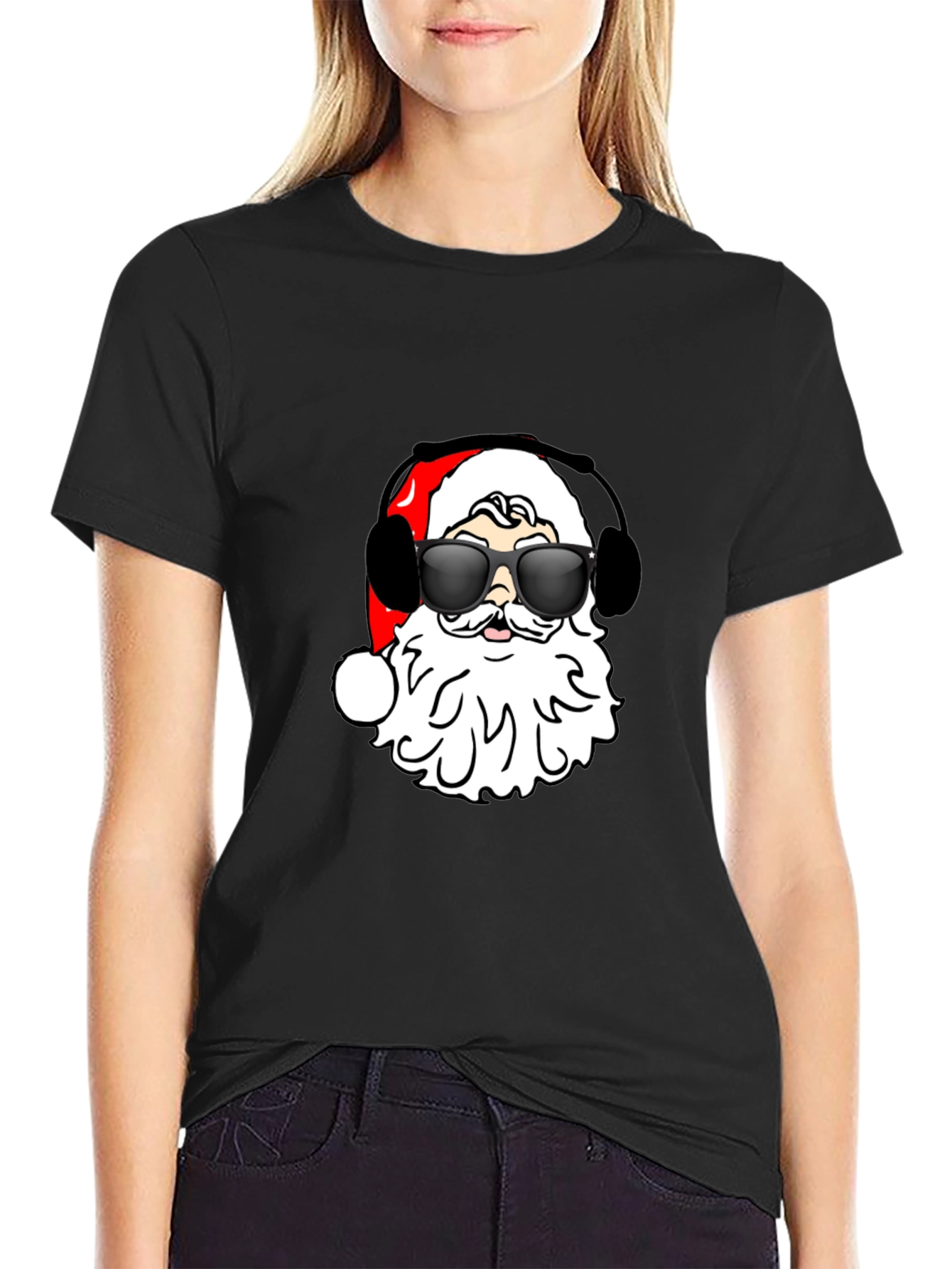 Cool Santa Black T-Shirt